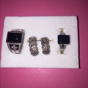 Sterling silver ring and earring set